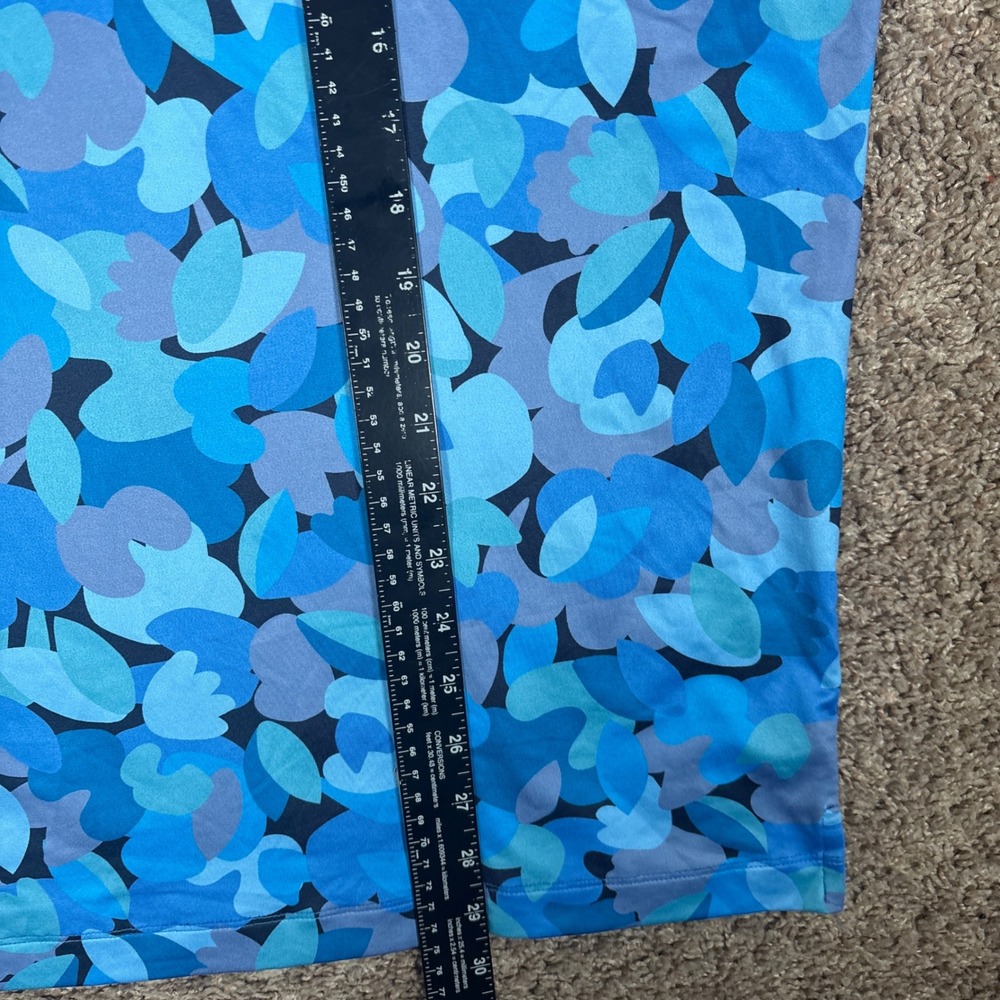 Redvanly Mens XL Blue Abstract Floral Golf Polo Shirt Short Sleeve‎ Stretch - Picture 5 of 9